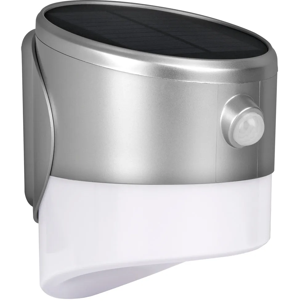 Luceco LEXSL20G40 Solar Guardian Wall Lantern with PIR Sensor Grey IP44 200lm 2W 4000K Standard