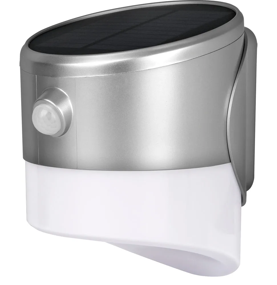 Luceco LEXSL20G40 Solar Guardian Wall Lantern with PIR Sensor Grey IP44 200lm 2W 4000K Standard