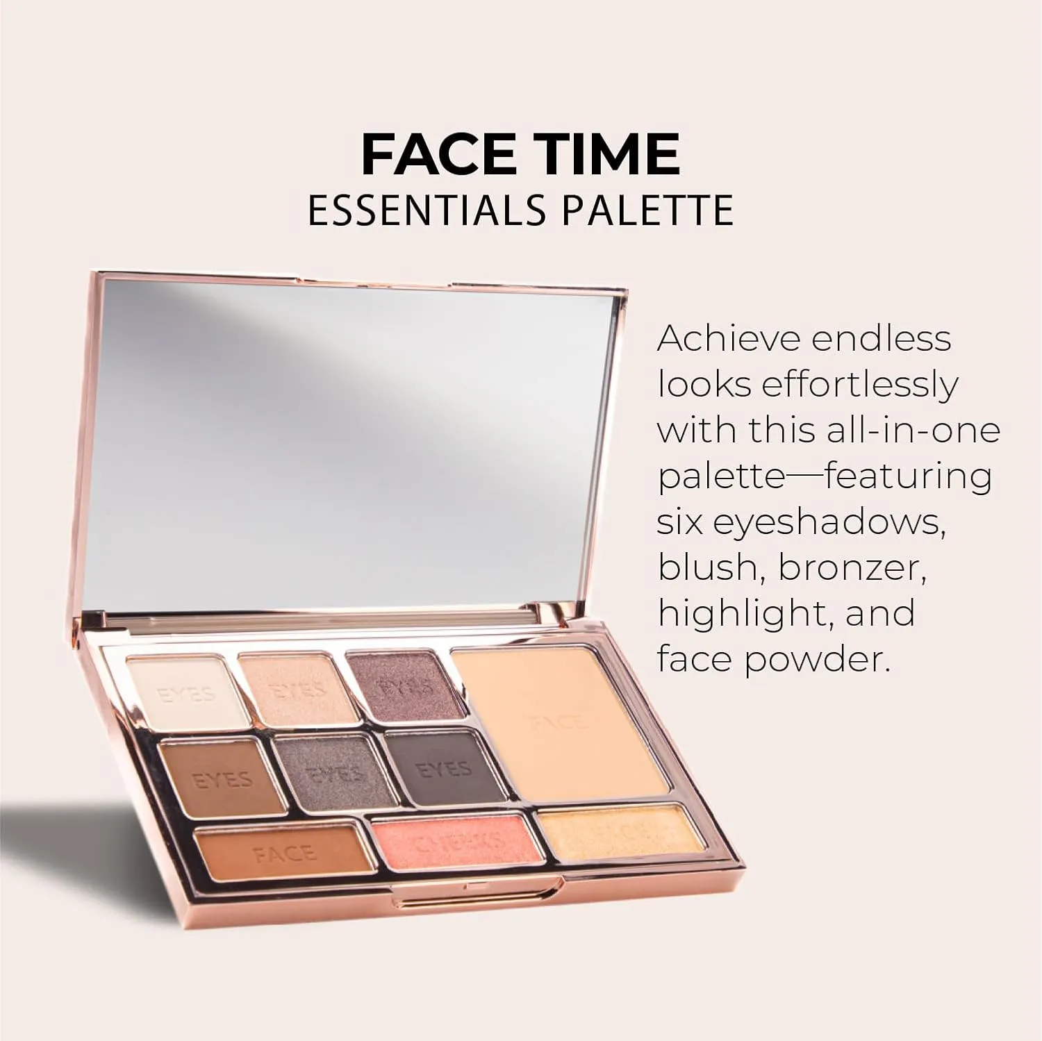 LUMINESS Face Time All In One Makeup Kit - Includes Face Palette, Airbrush Foundation, and Makeup Brush - Long-Wearing, Silky, Soft, Easy to Blend, 3-PC Make Up Set (06 - Light Warm)