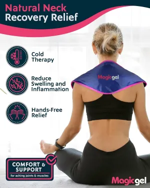 Magic Gel Neck Ice Pack - Reusable Cold Wrap for Neck, Shoulders and Back - Soft and Flexible Freezer Pack for Icing Neck, Shoulder, Upper Body Muscles - Stays Cool for 25 Minutes