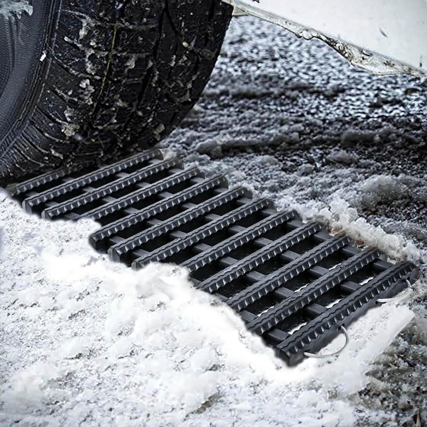 Magshion 39" Tire Traction Mat, Heavy-Duty Recovery Board for Snow, Ice, Mud & Sand, Off-Road Vehicle Traction Tracks with Storage Bag – Car, Truck & SUV Emergency Tire Grip Aid