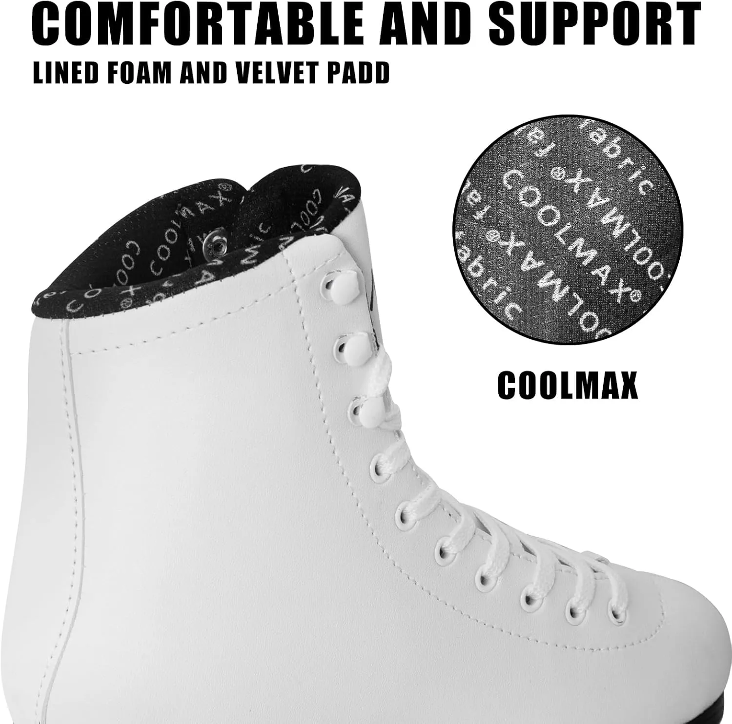 MammyGol Womens/Misses/Girls Lace up Light Support Ice Figure Skates Women Size 6 7 8 9 10 11 12