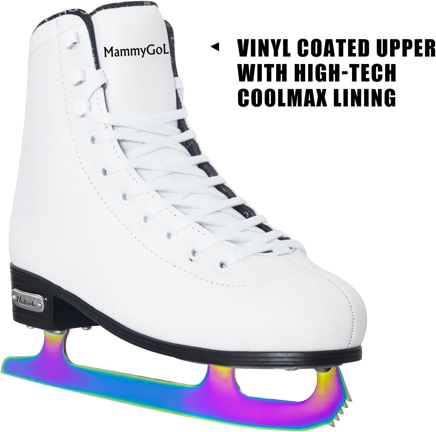 MammyGol Womens/Misses/Girls Lace up Light Support Ice Figure Skates Women Size 6 7 8 9 10 11 12