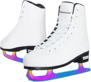 MammyGol Womens/Misses/Girls Lace up Light Support Ice Figure Skates Women Size 6 7 8 9 10 11 12