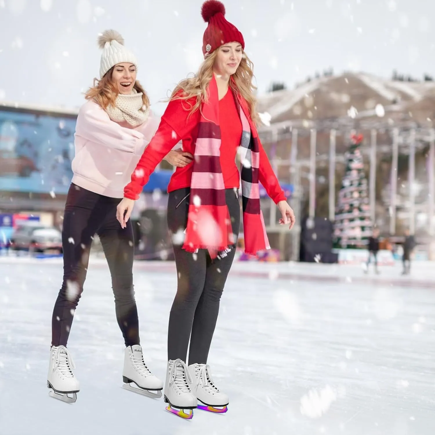 MammyGol Womens/Misses/Girls Lace up Light Support Ice Figure Skates Women Size 6 7 8 9 10 11 12