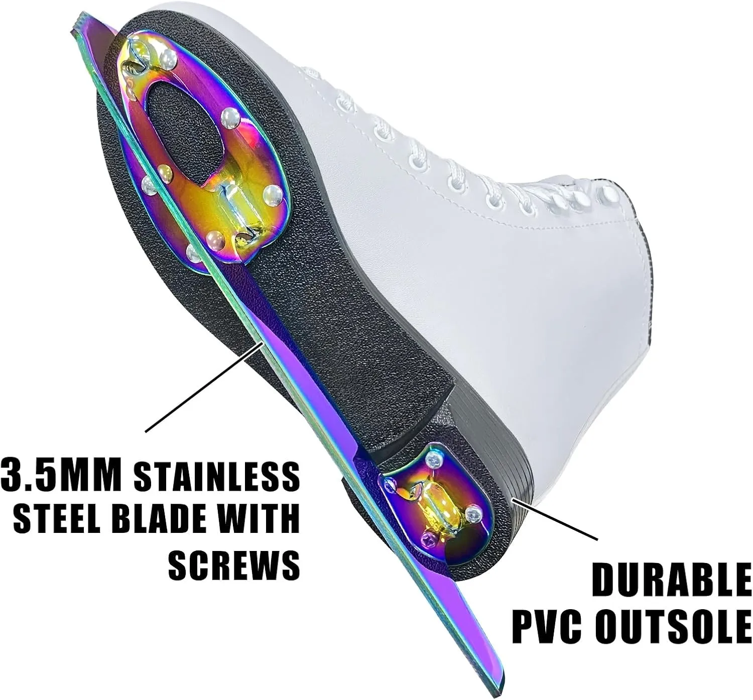 MammyGol Womens/Misses/Girls Lace up Light Support Ice Figure Skates Women Size 6 7 8 9 10 11 12
