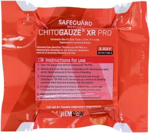 MARCH ChitoGauze PRO, Z-Folded, Emergency Equipment for Massive Hemorrhage Control, Made in The USA