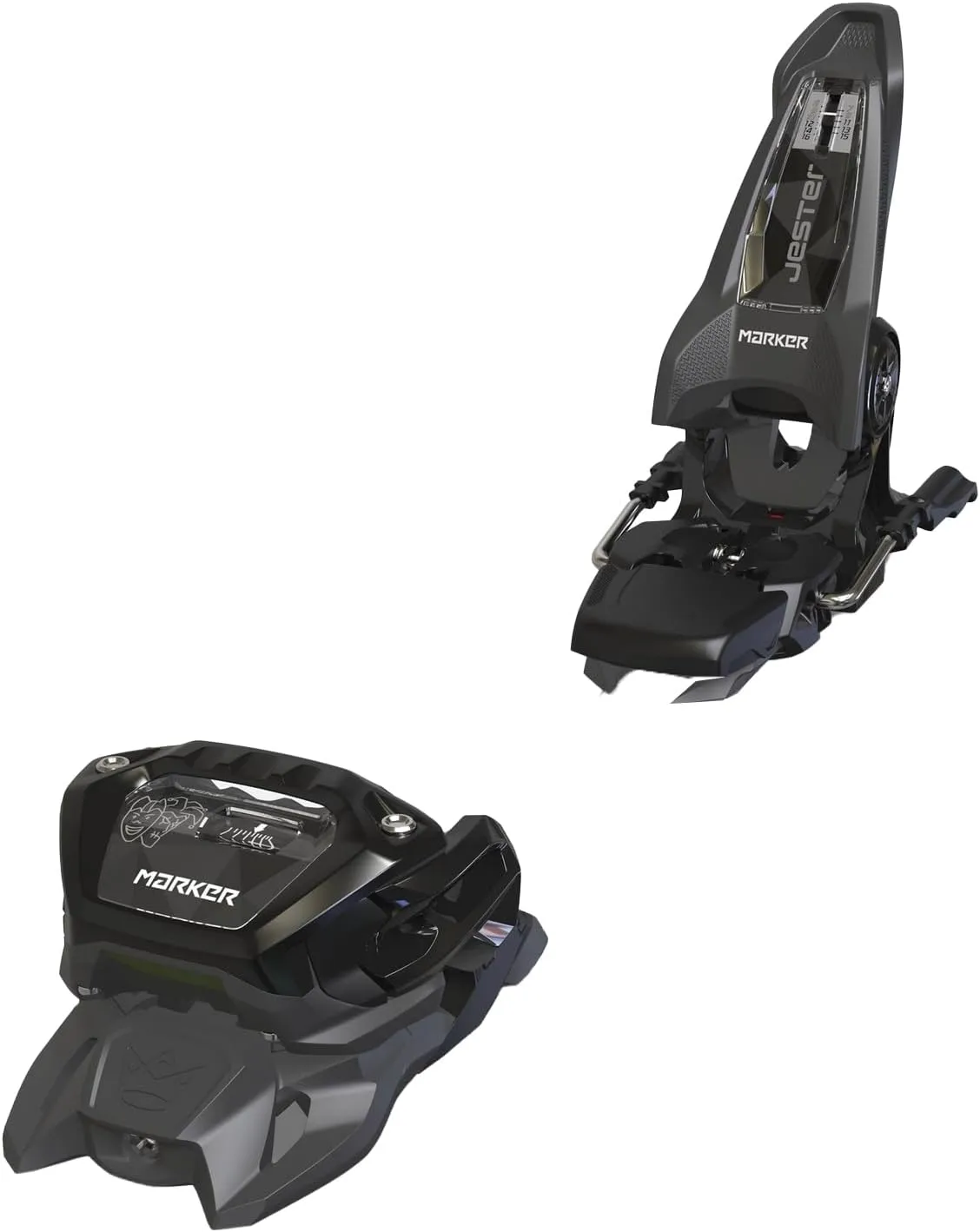 Marker Jester 16 Ski Bindings 2024 - DIN 6.0-16.0, Triple Pivot Elite 3 Toe System - Great for Freeride, Freestyle, Park and Pipe
