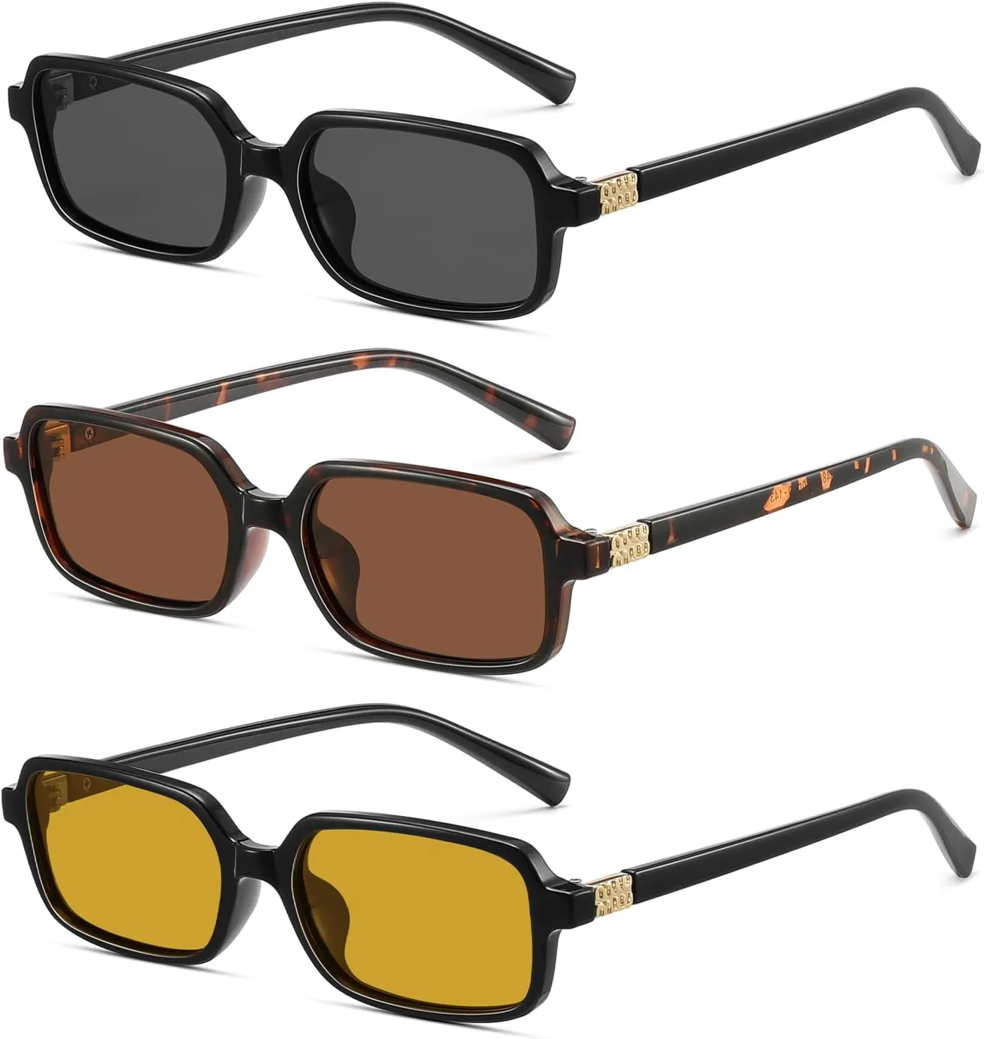 MASDUN Polarized Narrow Rectangle Sunglasses for Women Men Trendy Y2k Retro 90s Sun Glasses