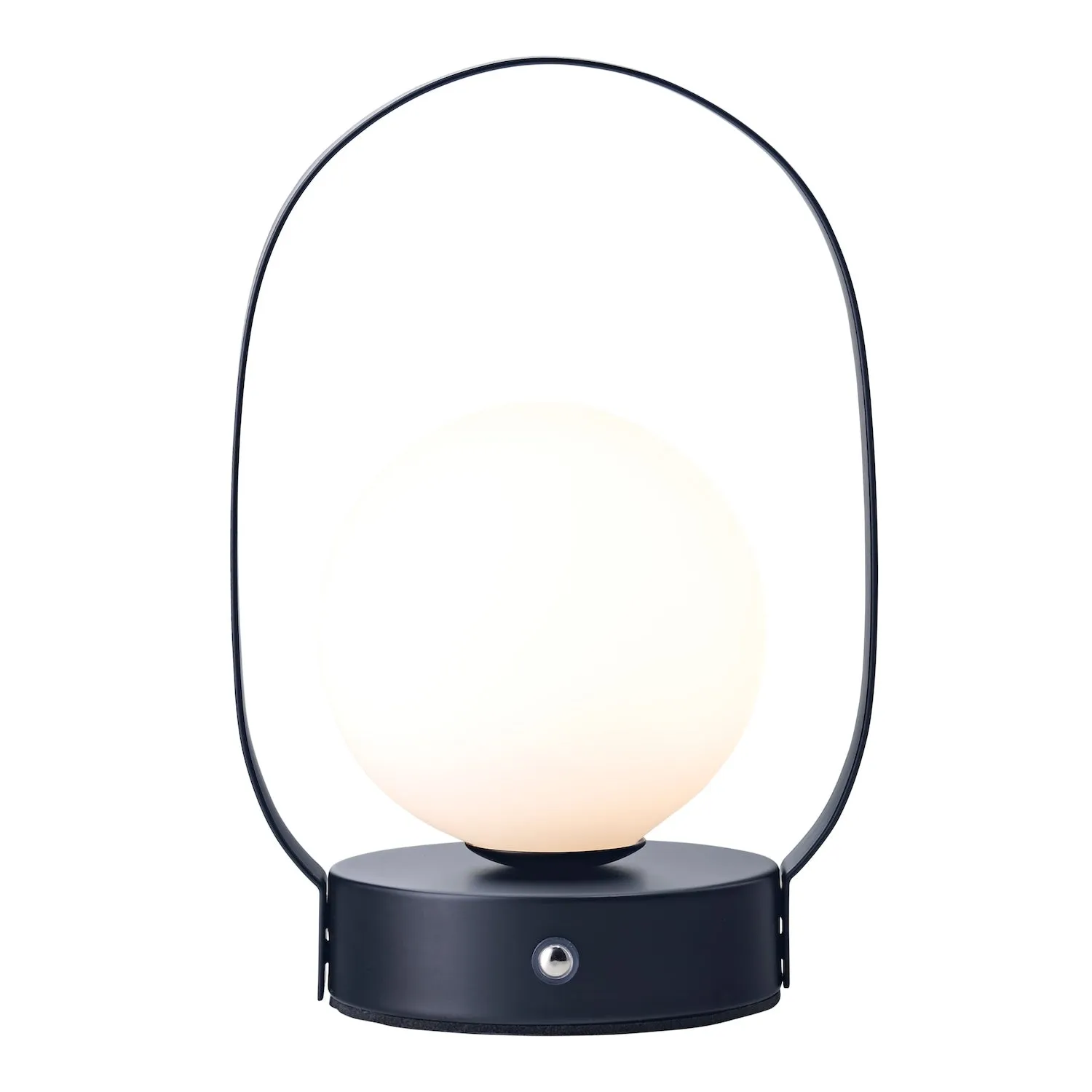 Matt Black Rechargeable Touch Dimmable Lantern Table Lamp with Frosted Shade