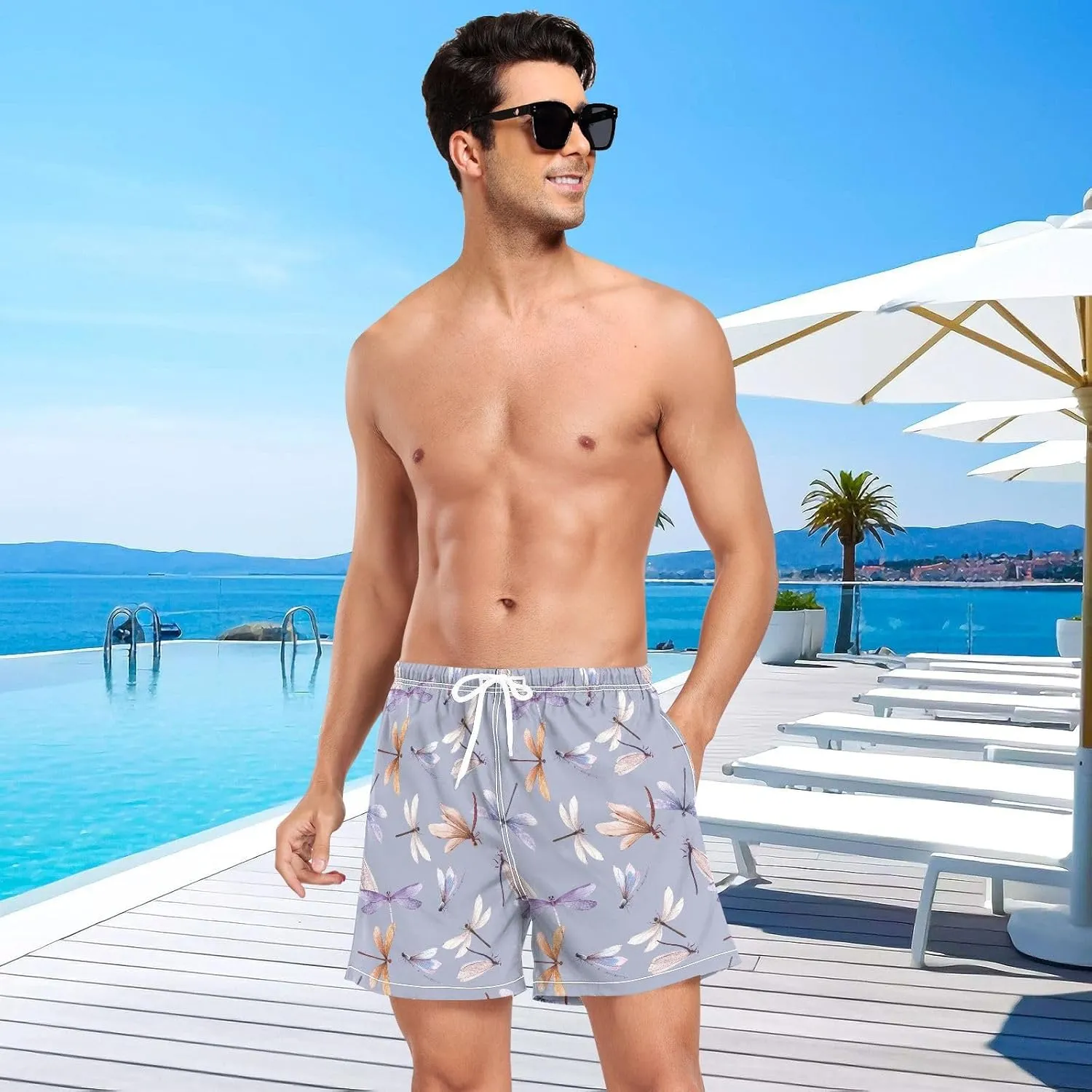 Men's Athletic Shorts Ice Cream Doughnuts Cupcakes Mens Gym Running Shorts for Men Boys Quick Dry S