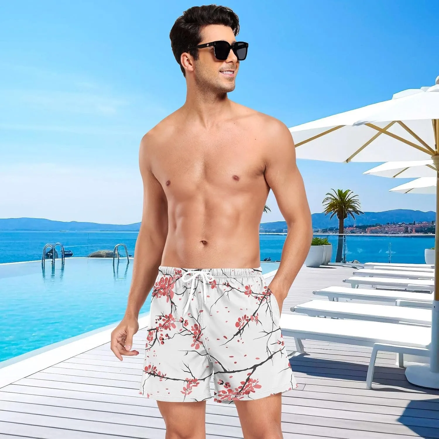 Men's Athletic Shorts Ice Cream Doughnuts Cupcakes Mens Gym Running Shorts for Men Boys Quick Dry S