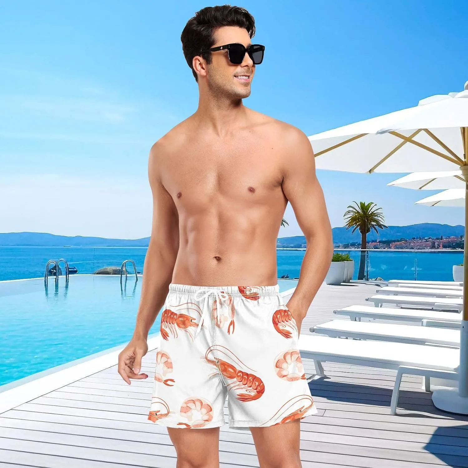Men's Athletic Shorts Ice Cream Doughnuts Cupcakes Mens Gym Running Shorts for Men Boys Quick Dry S