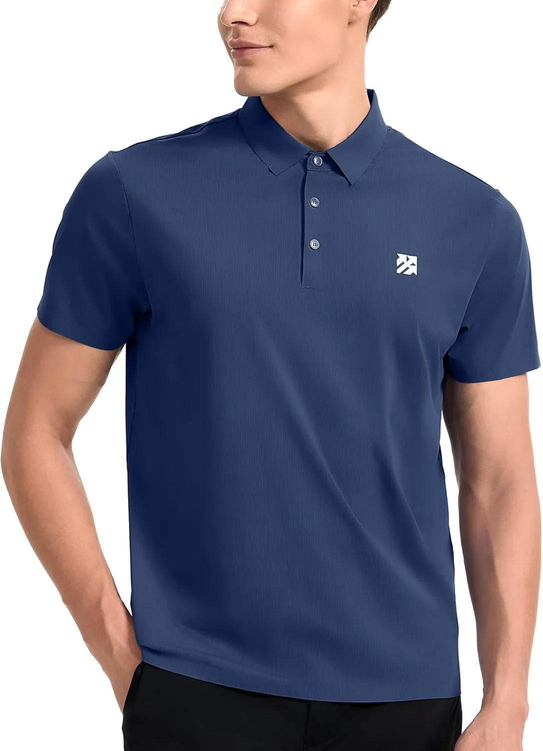 Mens Performance Polo Shirts Seamless Tech Golf Pickleball Shirts for Men Quick Dry Moisture Wicking