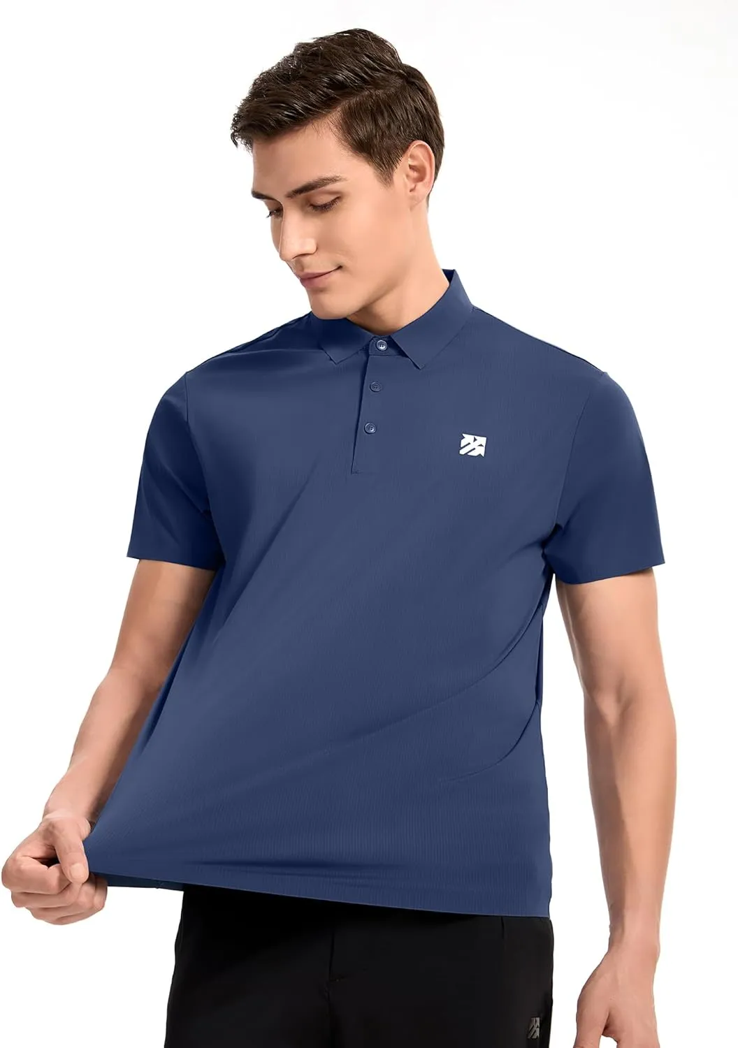 Mens Performance Polo Shirts Seamless Tech Golf Pickleball Shirts for Men Quick Dry Moisture Wicking