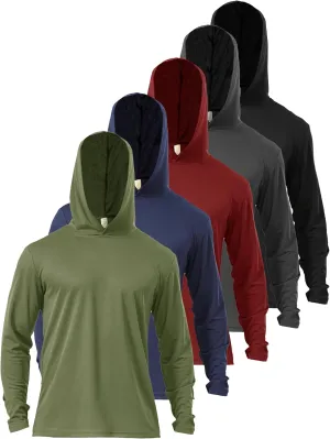 Men’s Sun Protection Long Sleeve Hoodie Rash Guard SPF Lightweight Quick Dry UV Shirts Outdoor Fishing Active Wear