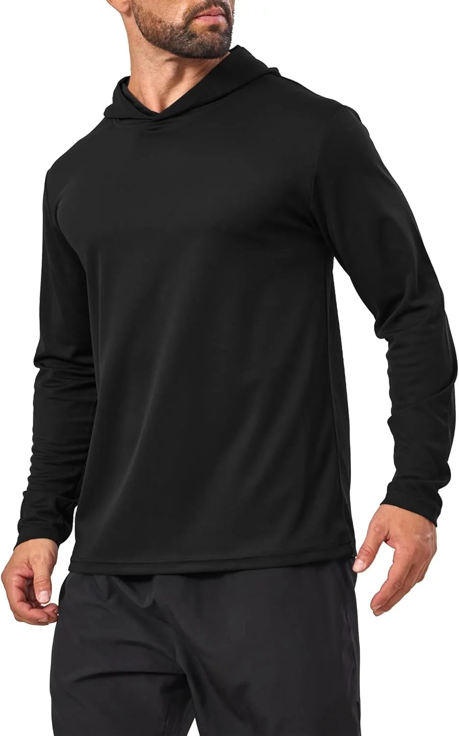 Men’s Sun Protection Long Sleeve Hoodie Rash Guard SPF Lightweight Quick Dry UV Shirts Outdoor Fishing Active Wear