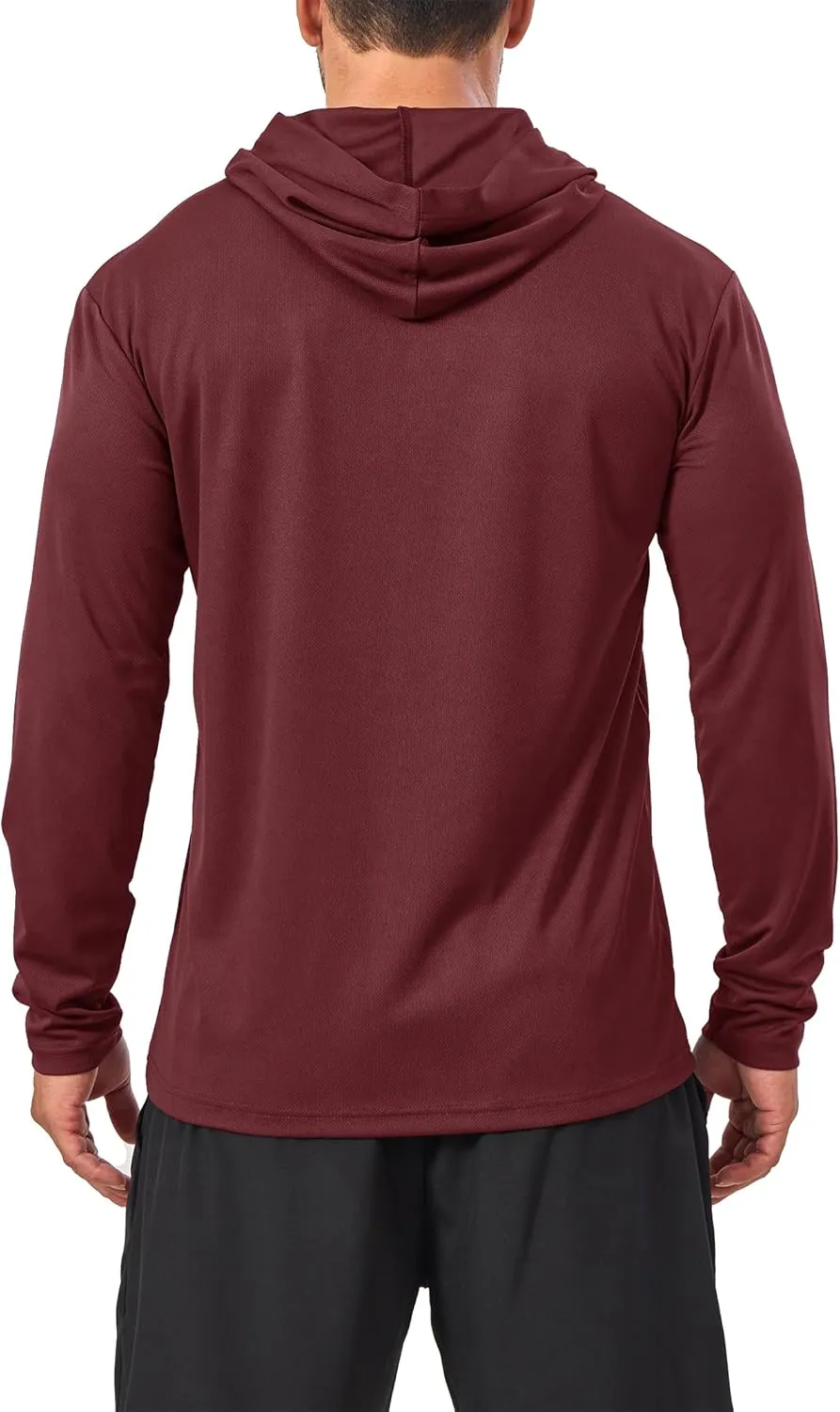 Men’s Sun Protection Long Sleeve Hoodie Rash Guard SPF Lightweight Quick Dry UV Shirts Outdoor Fishing Active Wear