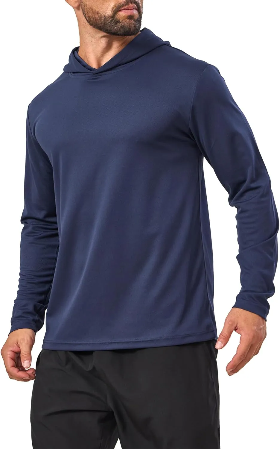 Men’s Sun Protection Long Sleeve Hoodie Rash Guard SPF Lightweight Quick Dry UV Shirts Outdoor Fishing Active Wear
