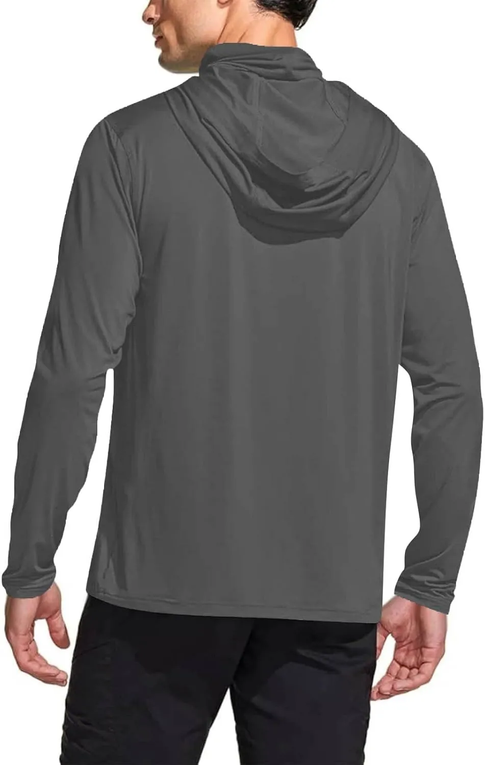 Men's Sun Shirt with Mask and Finger Hole Lightweight Long Sleeve Hooded Hiking Fishing Shirts UPF 50 Sun Hoodie