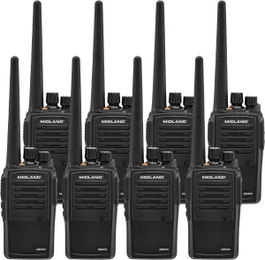 Midland MB400 BizTalk Business Two Way Radio - 8 Pack Bundle w/Chargers