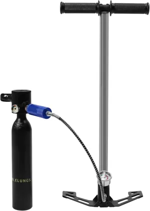 Mini Scuba Oxygen Tank Pump Diving Equipment, Manual Underwater Breathing Portable Scuba Diving Tank Kit with Pressure Gauge Regulator, 0.5L/0.53Qt Air Scuba Tank High-Pressure Pump Diving Set