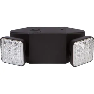 Morris Products Square Head Micro LED Emergency Light – Black, High Output - 76 Lumens - Energy Saving Emergency Lighting Unit – Compact Design – Thermoplastic Housing, Mounting Plate