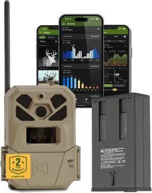 Moultrie Edge 2 Pro Cellular Trail Camera - Auto Connect Nationwide 4G LTE - On Demand 40MP Photo - 1440P Video with HD Audio - Ai False Trigger Elimination - 100 Ft Detection Range - No-Glow Flash