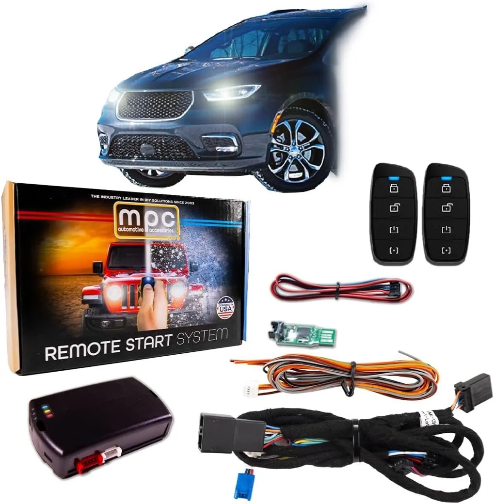 MPC Long Range Remote Start/Keyless Entry for 2021-2022 Chrysler Grand Caravan |SEMI Plug N Play| (2) Extended Range 4 Button 2 Way Remotes - Up to 3,000 ft