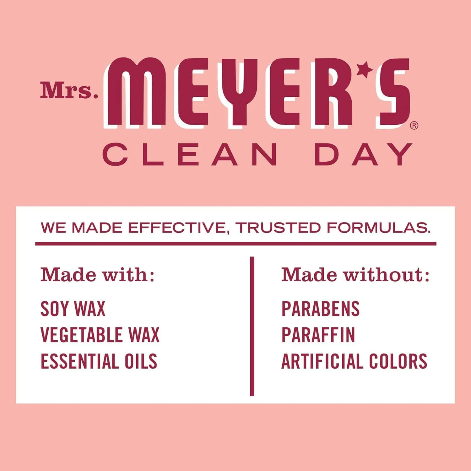 MRS. MEYER'S CLEAN DAY Soy Tin Candle, 12 Hour Burn Time, 3 Pack, Made with Soy Wax and Essential Oils, 2.9 oz, Rose