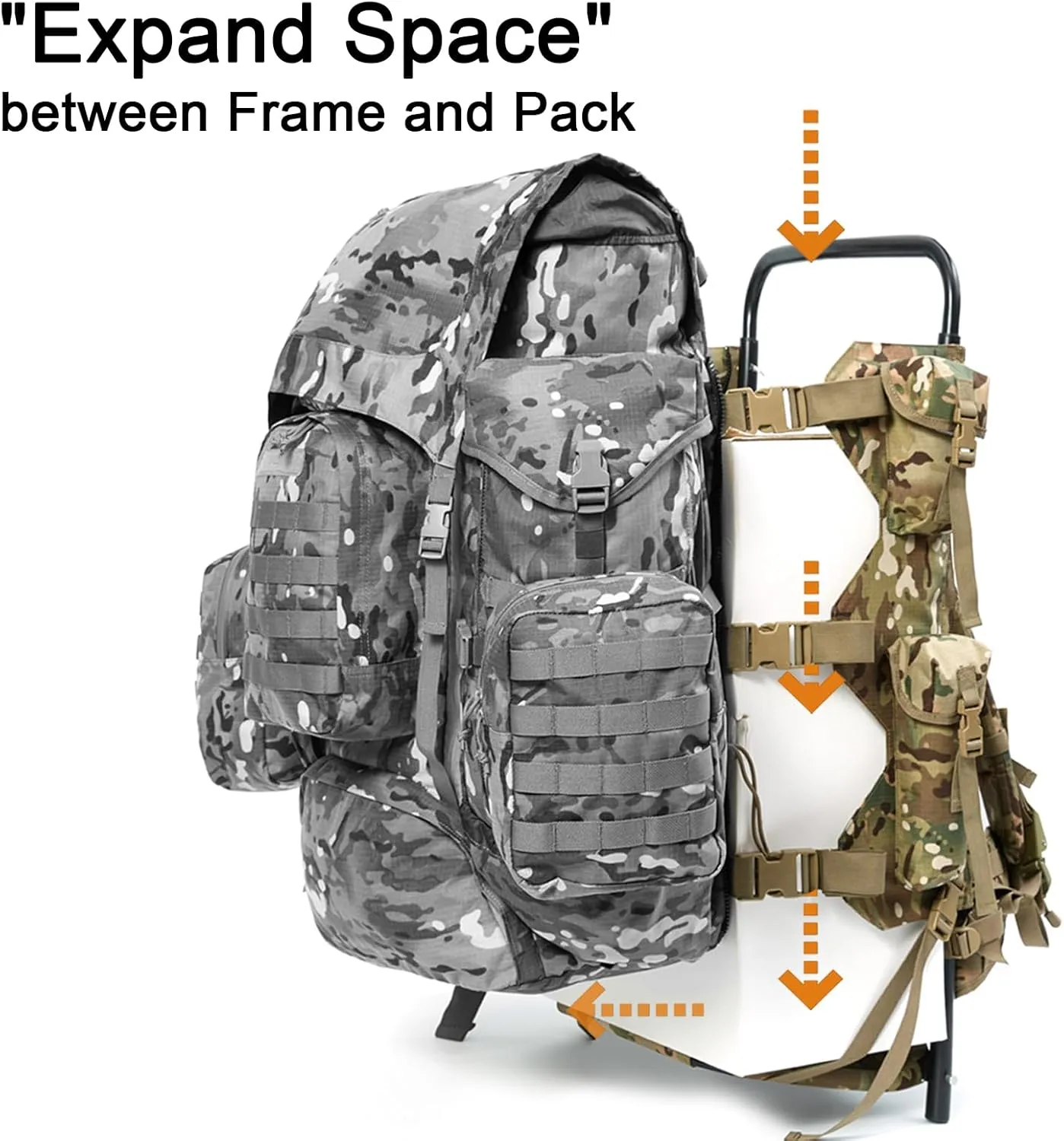 MT Alice Aluminum External Frame Military Army Rucksack Extra Large Load Hunting MOLLE Tactical Design Ripstop Nylon Fabric