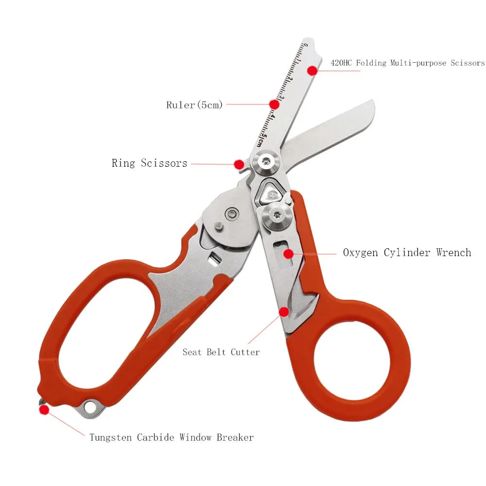 Multifunctional Tactical Folding Scissors | First Aid Gear and Survival Tools | Camping and Hunting Equipment
