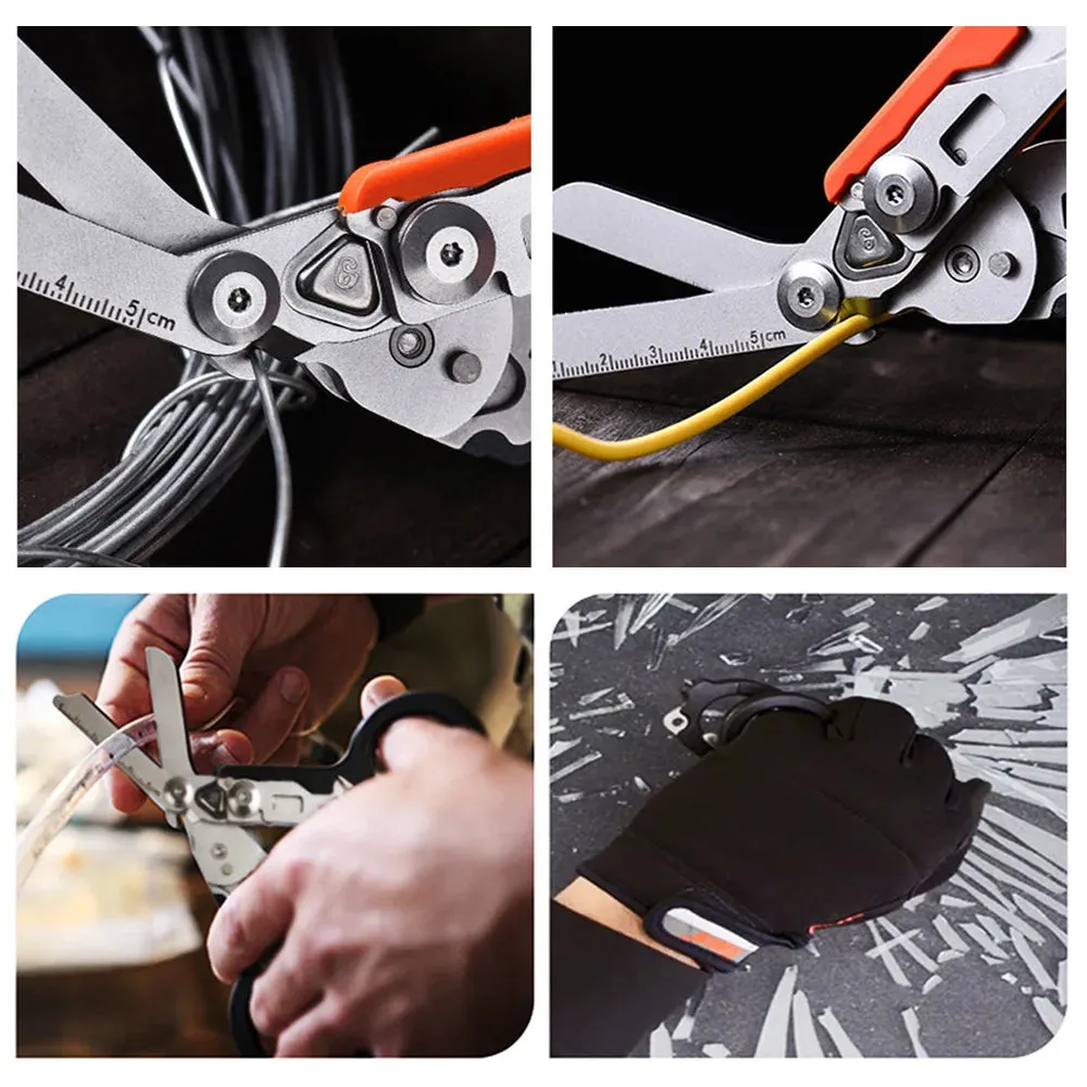 Multifunctional Tactical Folding Scissors | First Aid Gear and Survival Tools | Camping and Hunting Equipment