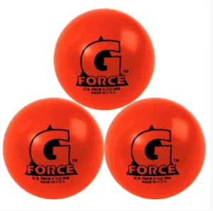Mylec G-Force Street Hockey Balls, Less-Bounce Street Hockey Balls, Liquid Filled, Perfect for 30-60 Degrees F, Durable Construction, Roller Hockey Ball for Indoor/Outdoor Play (Set of 3)