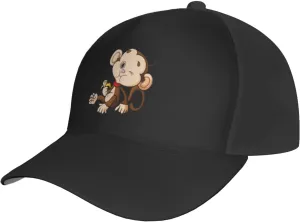 Naughty Monkey Baseball Cap Men Women Baseball Caps Adjustable Outdoor Casual Sun Hat Breathable Sports Trucker Dad Hats Black