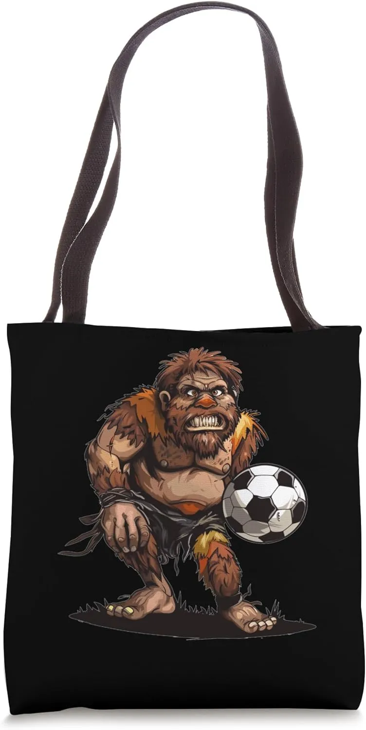 Neanderthal Soccer Player costume for ice age Soccer Lovers Tote Bag
