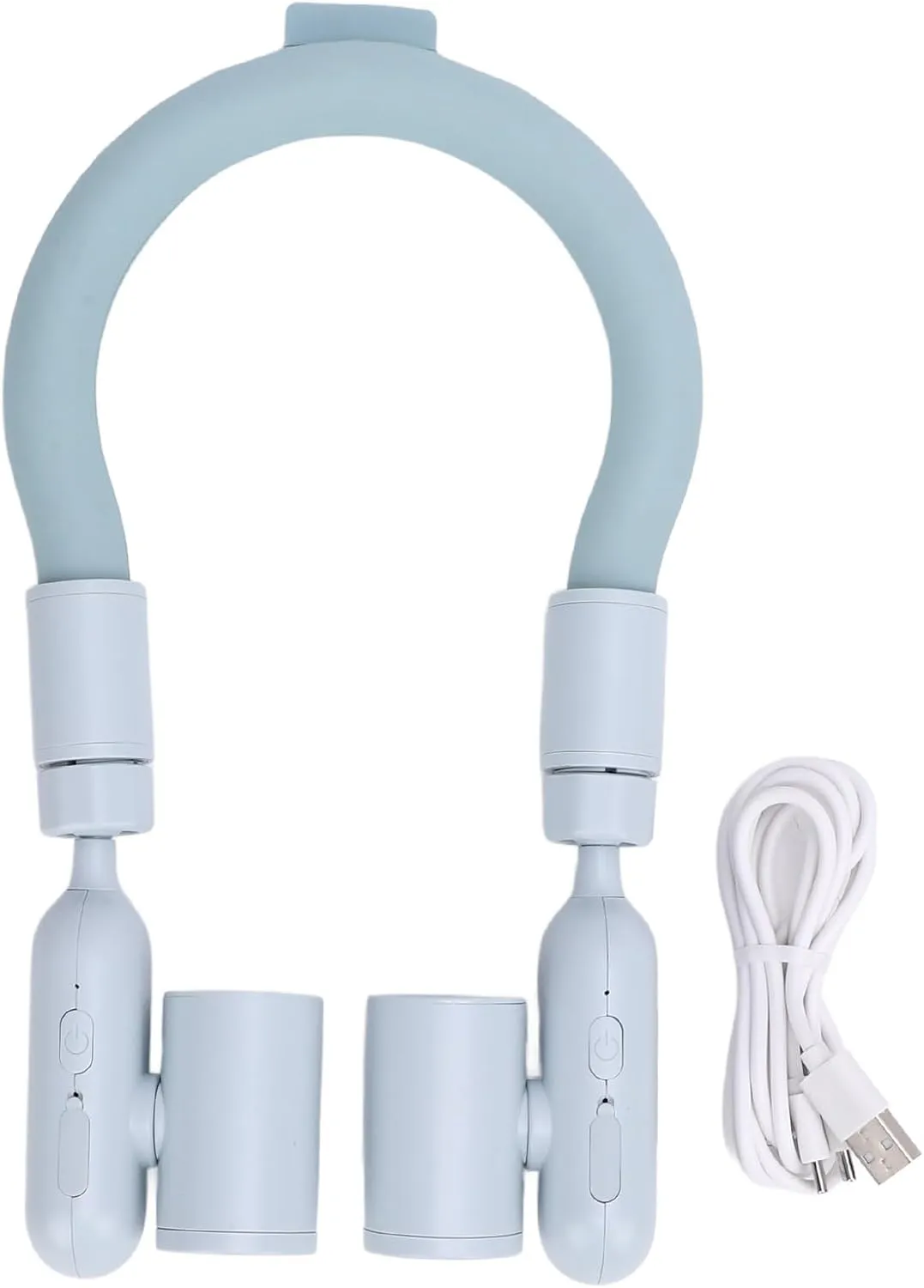 Neck Cooling Tube, High Speed Wearable Cooler USB Fan, Lightweight Quiet Battery Operated Fan with PCM Cooling Tube for Outdoor Sports (Blue)