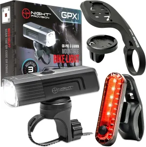 [New 2024] GPX-950 Bike Lights Compatible with Garmin/Go-Pro Mounts USB-C Rechargeable Front and Back Bicycle Light for Day or Night Riding - Quarter Turn & Twist (950 Lumens)