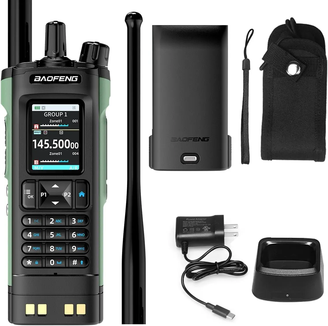 New BAOFENG UV32 Walkie Talkie GPS 10W Bluetooth APP Programming Multi Band Wireless Copy Frequency Type-C UV-32 Ham 2 Way Radio