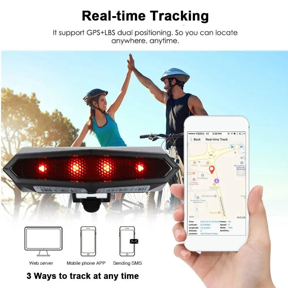 New Tail light Design 4G Bicycle   GPS Tracker Online Real-time Tracking Locator Device For Bike Anti Theft OEM ODM
