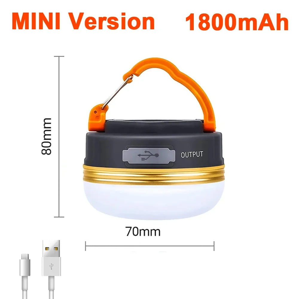 New USB Rechargeable Portable Flashlight 13500mAh Camping equipment Lights LED Lantern Table lamp Outdoor Hiking Night Hanging