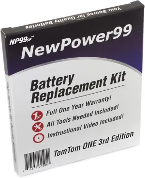 NewPower99 Battery Replacement Kit with Battery, Video Instructions and Tools for Tomtom ONE 3rd Edition