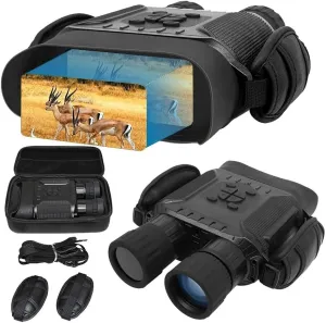 Night Vision Binocular 5X Digital Zoom Night Vision Goggles with 4'' TFT Wideview LCD Display IR 850NM 5MP Photo & 720P Video