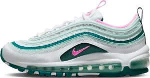 Nike Air Max 97 Big Kids’ Shoes (921522-118, White/Geode Teal/Jade Ice/Pink Spell) Size 5