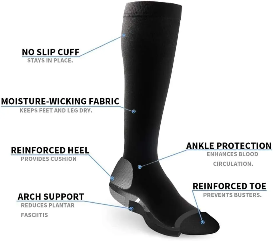 NOVAYARD Compression Socks for Women and Men Support Graduated 15-20 mmHg Medias De Compresion Mujer(4 Pairs)