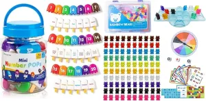 Numbers 1-20 Popsicles – 100 Pcs Translucent Bear Counters – Fun Number Toys for Kids Ages 3-5, Learning Numbers & Words for Toddlers, Preschool Number Recognition Games