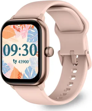 OCTANDRA Pulse 2 VeryFit Smart Watches for Men Women, Alexa Built-in 1.85" AMOLED Screen IP68 Fitness Tracker Watch, Body Energy/Heart Rate/Oxygen Saturation/Stress/Step/Sleep Monitor (GTX10) (Pink)