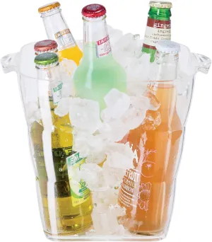 OGGI Acrylic Square Ice Bucket - Clear Beverage Cooler w/Handles, Wine Cooler, Beer Chiller, Ideal Drink Buckets for Parties, Use Ice Tub for Indoor or Outdoor Bars, 8˝ x 8˝