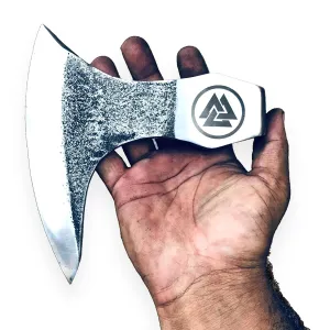 OLDZ CRAFTZ-Viking Bearded Axe - Valknut Viking Axe Head Custom Forged high Carbon Steel hatchets Multi Purpose Adult Size Axe Head viking axe head handmade axe head real