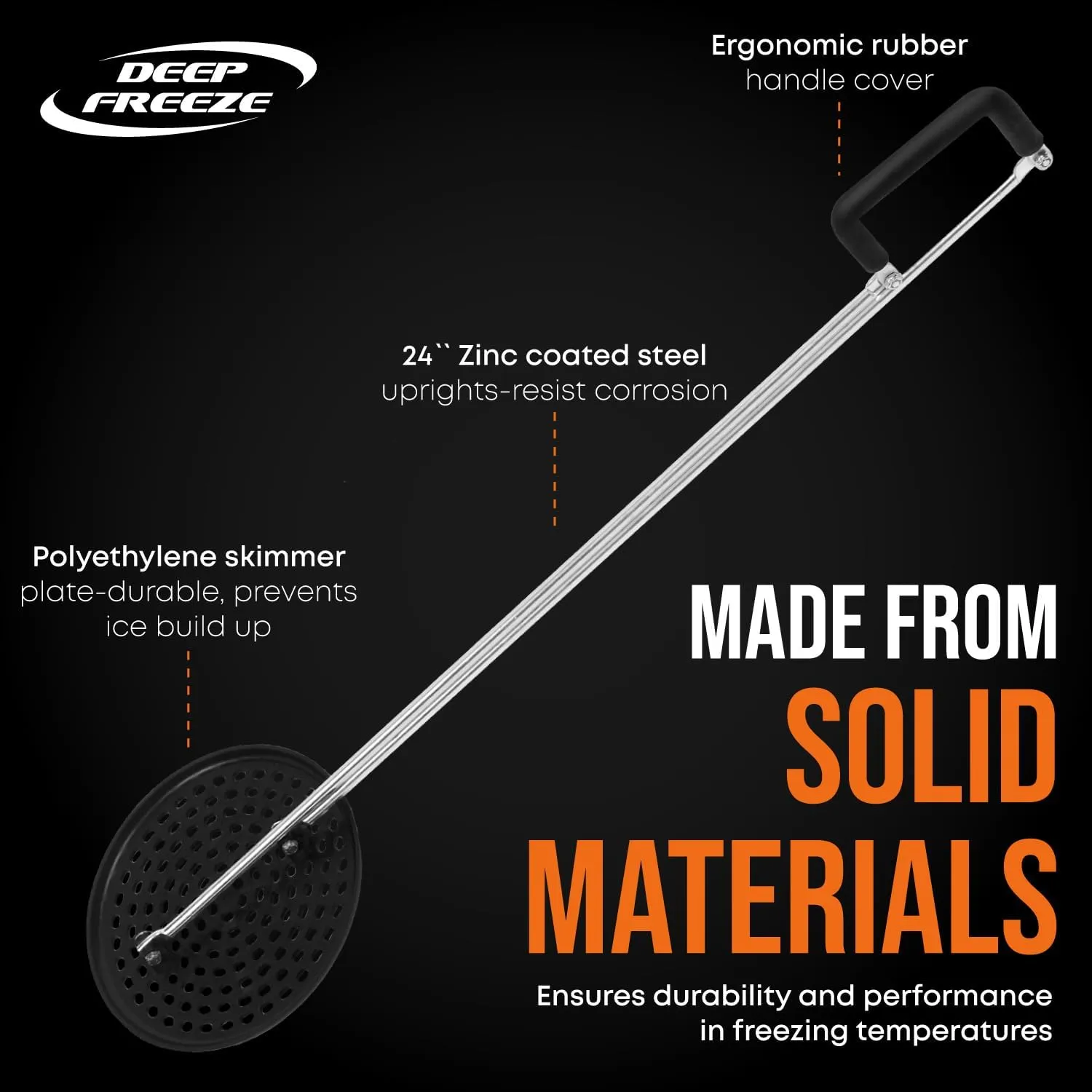 One-Shot Ice Skimmer-Pro Edition - Ice Fishing Skimmer - Ice Fishing Hole Scoop - Ice Fishing Gear & Accessories - Fishing Tool - Fishing Gear